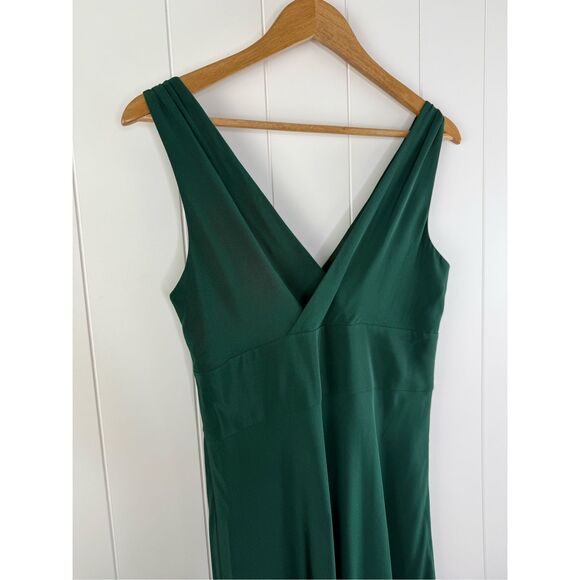 J. Crew Sophia Silk Tricotine Dress in Emerald Green Size 8 - Picture 3 of 8